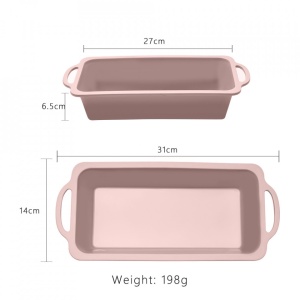 Tava copt silicon, awwaline®, roz, 27 x 14 x 6.5 cm, pentru chec, paine, cozonac, manere intarite - Img 4