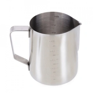 Cana din inox cu gradatie, latiera pentru spumare cu maner, cana de lapte sau cappucino, cu cioc, cana pentru bar, cana barista, 600 ml - Img 7