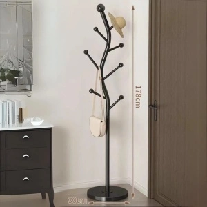 Cuier haine in forma de S, awwaline, negru, otel carbon, 7 carlige, 178 x 30 cm - Img 3