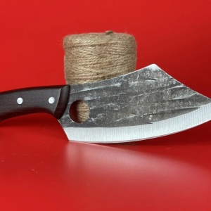 Cutit universal de bucatarie otel inoxidabil, awwaline, 27 x 6.5 cm, lama 16 cm, Maro, Antiaderent, ideal pentru Feliat, Tocat, Dezosat, Filetat, Decojit - Img 7