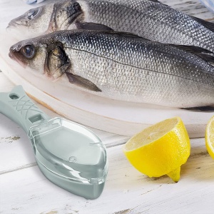 Dispozitiv curatat solzi de peste cu capac, awwaline, forma de peste, usor de utilizat - Img 4