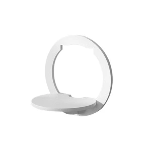 Etajera de perete rotunda, awwaline, alba, PVC, 29 cm x 29 cm, cu suport depozitare