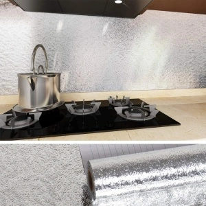 Folie De Aluminiu Autoadeziva, awwaline®, argintie, Protectie Bucatarie, 60 x 300 Cm - Img 4