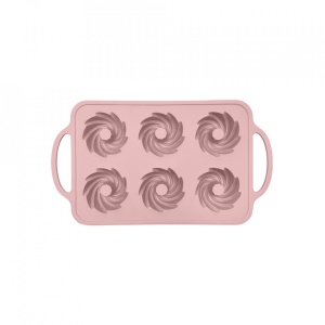 Forma copt 6 prajituri, awwaline®, roz, silicon, manere intarite, ideala pentru briose - Img 1