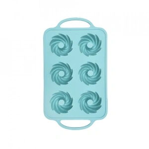 Forma copt 6 prajituri, awwaline®, turcoaz, silicon, manere intarite, ideala pentru briose - Img 2