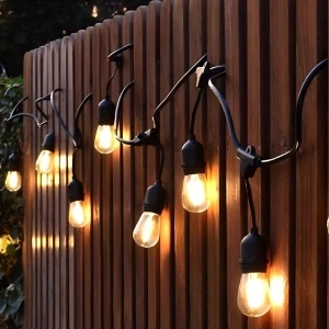 Ghirlanda Luminoasa Decorativa, awwaline, Neagra, Alimentare la Priza, Becuri LED Lumina Calda, Interconectabila, 2W/bec, 3000K, IP65, ideala pentru Interior/Exterior/Gradina - Img 2