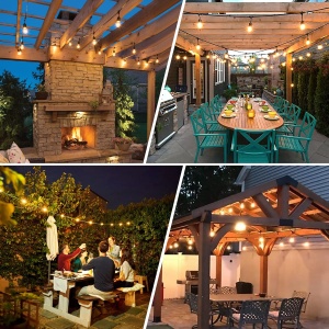 Ghirlanda Luminoasa Decorativa, awwaline, Neagra, Incarcare Solara sau USB, Becuri LED Lumina Calda, Interconectabila, 9 programe de lumini, 2W/bec, 3000K, IP65, ideala pentru Interior/Exterior/Gradina - Img 6