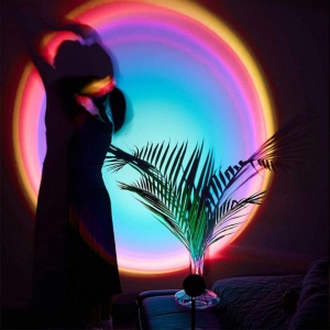 Lampa de veghe cu proiectie Rainbow awwaline®, reglabila pe inaltime, rotatie 360 grade, lumina ambientala pentru atmosfera romantica - Img 4