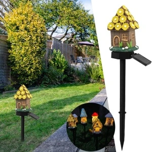 Lampa solara de gradina, awwaline, multicolor, model casuta din povesti AW-04, Senzor de lumina, IP65 impermeabil, 45 x 7 cm - Img 3