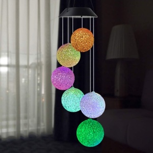 Lampa solara LED tip clopotei de vant, awwaline, multicolor, 6 globuri, impermeabil, incarcare solara - Img 7