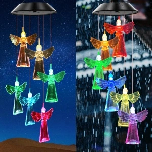 Lampa solara LED tip clopotei de vant, awwaline, multicolor, 6 ingerasi, impermeabil, incarcare solara - Img 5