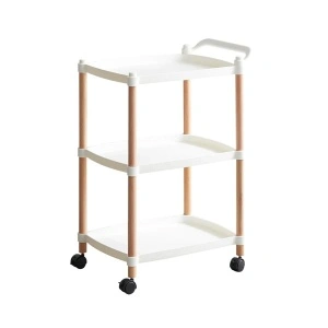 Masuta portabila cu 3 nivele, awwaline, alb, maner de transport, 71 x 45 x 32 cm - Img 6