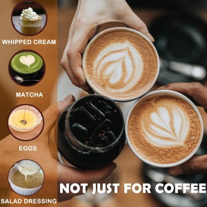 Mixer spuma de lapte, awwaline, negru, incarcare USB, ideal pentru cappuccino, caffe latte, ciocolata calda, cafea cu lapte - Img 5