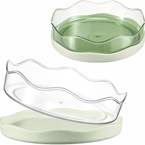 Organizator rotativ tip tava pentru frigider sau dulap, awwaline, verde, 27 cm, rotatie 360 grade - Img 2