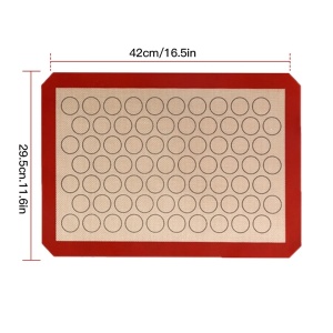 Plansa din silicon pentru macarons, awwaline, negru/rosu, 42 x 29,5 cm - Img 2