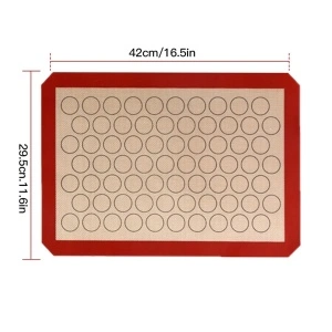 Plansa din silicon pentru macarons, awwaline, negru/rosu, 42 x 29,5 cm - Img 2