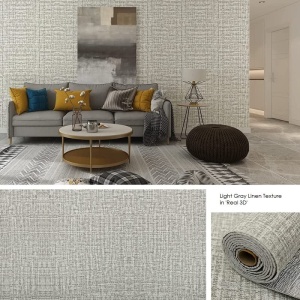 Rola Tapet 3D Autoadeziv, awwaline, gri, Design In Relief, 280 x 50 cm, moale la atingere, usor de montat - Img 2