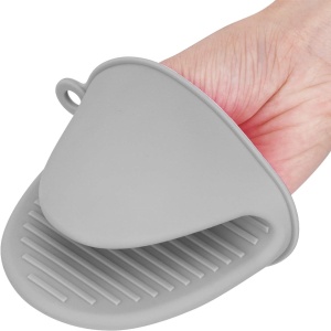 Set 2 manusi protectie pentru cuptor din silicon, awwaline, gri, 10 x 8 cm - Img 2