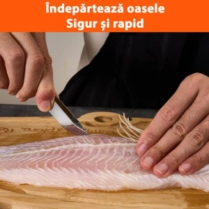 Set 2 pensete pentru oasele de peste, awwaline, inox, argintiu - Img 2