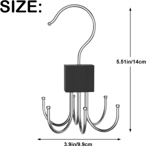 Set 2 umerase rotunde cu 6 carlige, awwaline, rotire 360 grade, 9.9 x 14 cm, ideal pentru curele, esarfe, sutiene, genti, bijuterii - Img 3