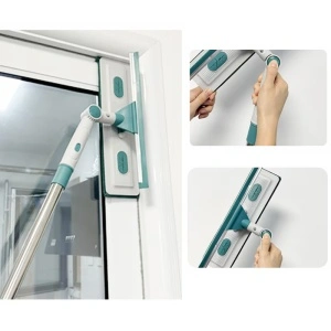 Stergator geamuri telescopic cu 2 lavete microfibra, awwaline, maner reglabil, rotativ 180°, 1 - 1.7m x 0.3m - Img 3