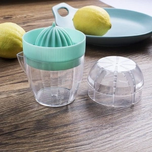 Storcator citrice manual cu recipient, awwaline, verde, plastic, filtru pentru pulpa, usor de curatat, portabil, 150 ml - Img 3