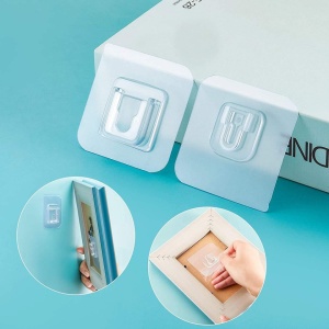 Suport dublu de fixare cu adeziv acrilic, awwaline, transparent, ideal pentru agatat si suspendat obiecte - Img 2
