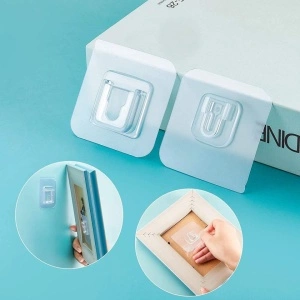 Suport dublu de fixare cu adeziv acrilic, awwaline, transparent, ideal pentru agatat si suspendat obiecte - Img 2