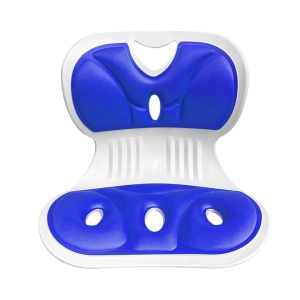Suport lombar pentru scaun de birou, awwaline, albastru, mentine si corecteaza postura, 31 x 36 cm, ideal pentru copii - Img 1