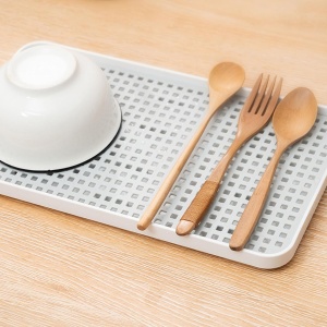 Suport pentru scurgere pahare/tacamuri, awwaline, alb, plastic, 38 x 22.4 x 2.3 cm - Img 5