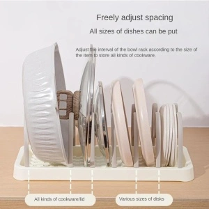 Suport reglabil pentru capace si vase, awwaline, 41.2 x 16.8 x 15 cm, 7 separatoare - Img 6