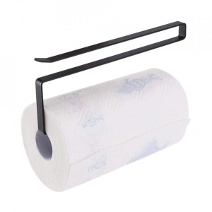 Suport rola de hartie pentru bucatarie, awwaline®, negru/alb, pentru usa dulap sau etajera