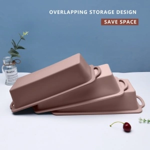 Tava copt silicon, awwaline®, roz, 27 x 14 x 6.5 cm, pentru chec, paine, cozonac, manere intarite - Img 5