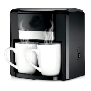 Cafetiera cu 2 cani din ceramica, Ackiliss, neagra, putere 1000W, filtru detasabil, 420 ml, oprire automata, ciclu dublu de preparare - Img 3