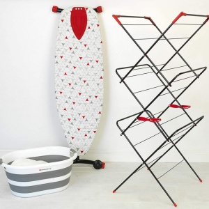 Cos multifunctional pliabil din plastic, awwaline®, alb/gri, ideal pentru rufe, 26 litri - Img 4