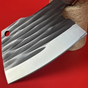 Cutit universal tip satar otel inoxidabil forjat la rece, awwaline, 30 x 11 cm, lama 16 cm, Maro, Antiaderent, ideal pentru Feliat, Transat, Tocat - Img 2