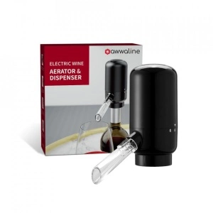 Dispenser si aerator electric pentru sticla vin, awwaline, negru