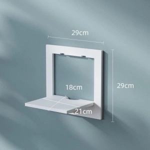 Etajera de perete patrata, awwaline, alba, PVC, 29 cm x 29 cm, cu suport depozitare - Img 6