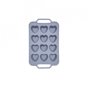 Forma copt 12 prajituri inima, awwaline®, gri, silicon, manere intarite, ideala pentru briose - Img 2
