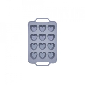 Forma copt 12 prajituri inima, awwaline®, gri, silicon, manere intarite, ideala pentru briose - Img 2