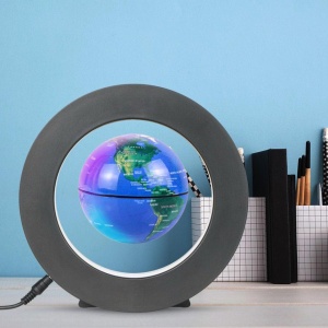 Glob pamantesc magnetic plutitor cu iluminare LED, awwaline, albastru, rotund, 18 cm x 18 cm x 5 cm - Img 4
