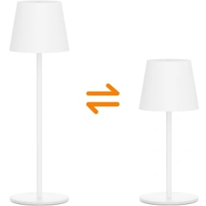 Lampa de masa wireless, awwaline, alba, metalica, cu touch, 36 x 11.6 cm, reincarcabila USB-C, 3 moduri de ilumiare, 2W - Img 2