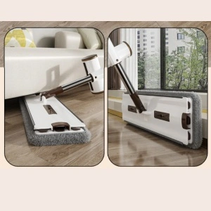 Mop pliabil rotativ cu sistem de uscare, awwaline, 4 lavete microfibra, 137 x 45 x 11 cm - Img 5