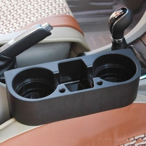 Organizator suport auto pentru pahare, telefon, accesorii, cu functii multiple, culoare negru - Img 3