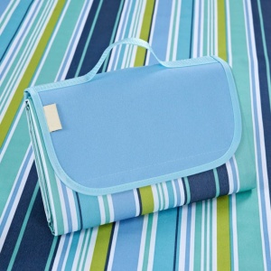 Patura pentru picnic sau plaja, awwaline, multicolor, rezistenta la apa, pliabila, tip geanta, 130 x 150 cm - Img 3