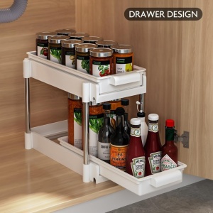 Scurgator vase cu 2 nivele, awwaline, alb, sistem de glisare si scurgere a apei, 38 x 20 x 31 cm - Img 5