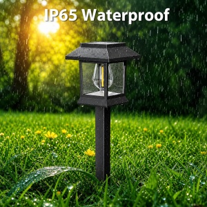 Set 2 Lampi Solare de gradina, awwaline, negru, Senzor de lumina, IP65 impermeabil, lumina LED calda, 3000K - Img 5