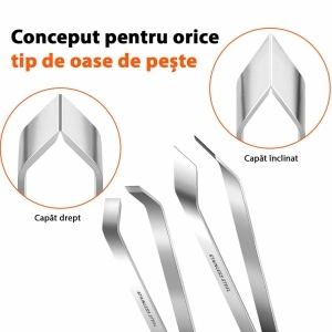Set 2 pensete pentru oasele de peste, awwaline, inox, argintiu - Img 3
