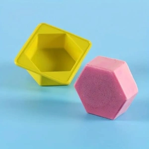 Set 4 forme silicon, awwaline, hexagon, galben, ideale pentru briose, prajituri, oua, proiecte DIY, ceara, lumanari, sapun, rezistente la temperaturi -40 pana la 250 grade - Img 6