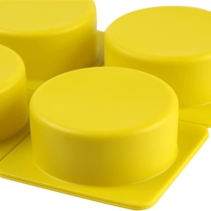 Set 4 forme silicon, awwaline, rotunde, galben, ideale pentru briose, prajituri, oua, proiecte DIY, ceara, lumanari, sapun, rezistente la temperaturi -40 pana la 250 grade - Img 3